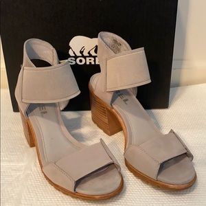 Sorel Nadia Heeled Sandal, Dove color, 7.5